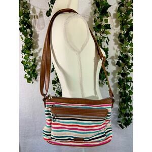 Relic by Fossil Make Today Great Brown and Multicolor Adjustable Crossbody bag